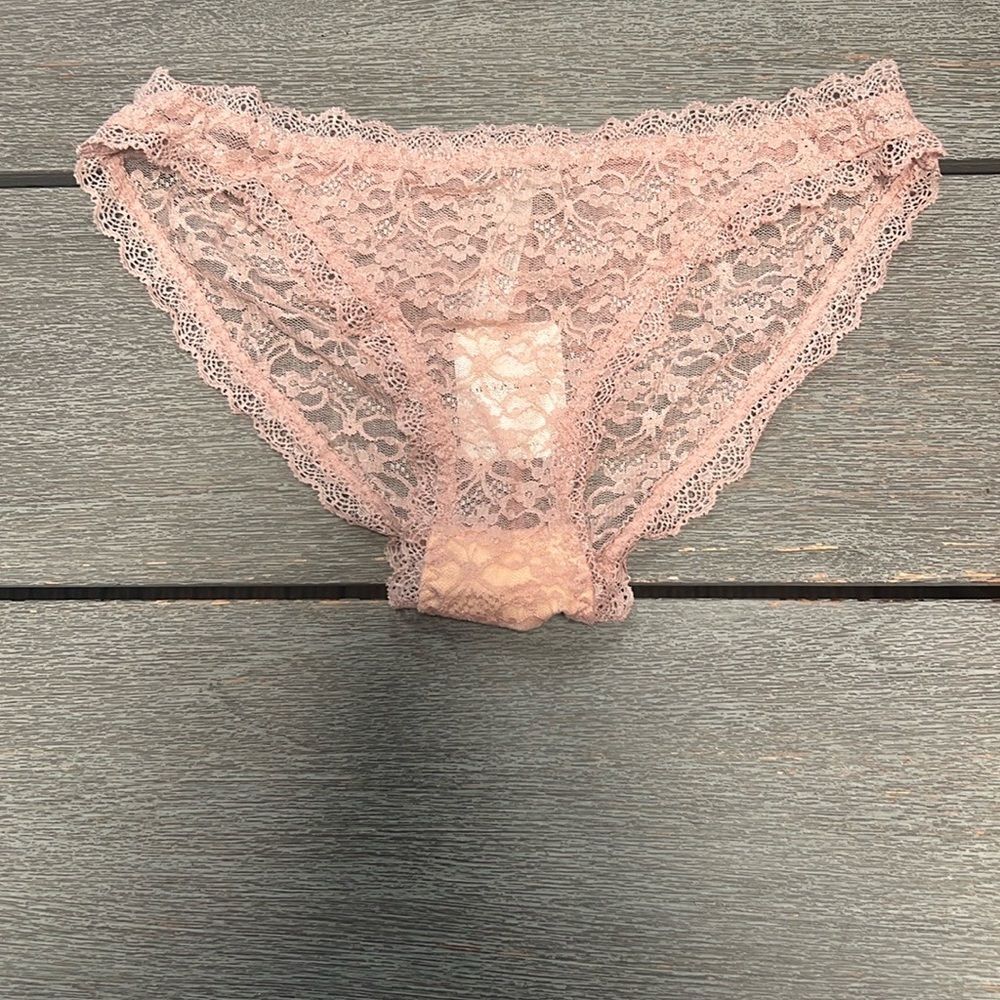 Free People Daisy Lace Undies Panty Pink Lace Bikini S